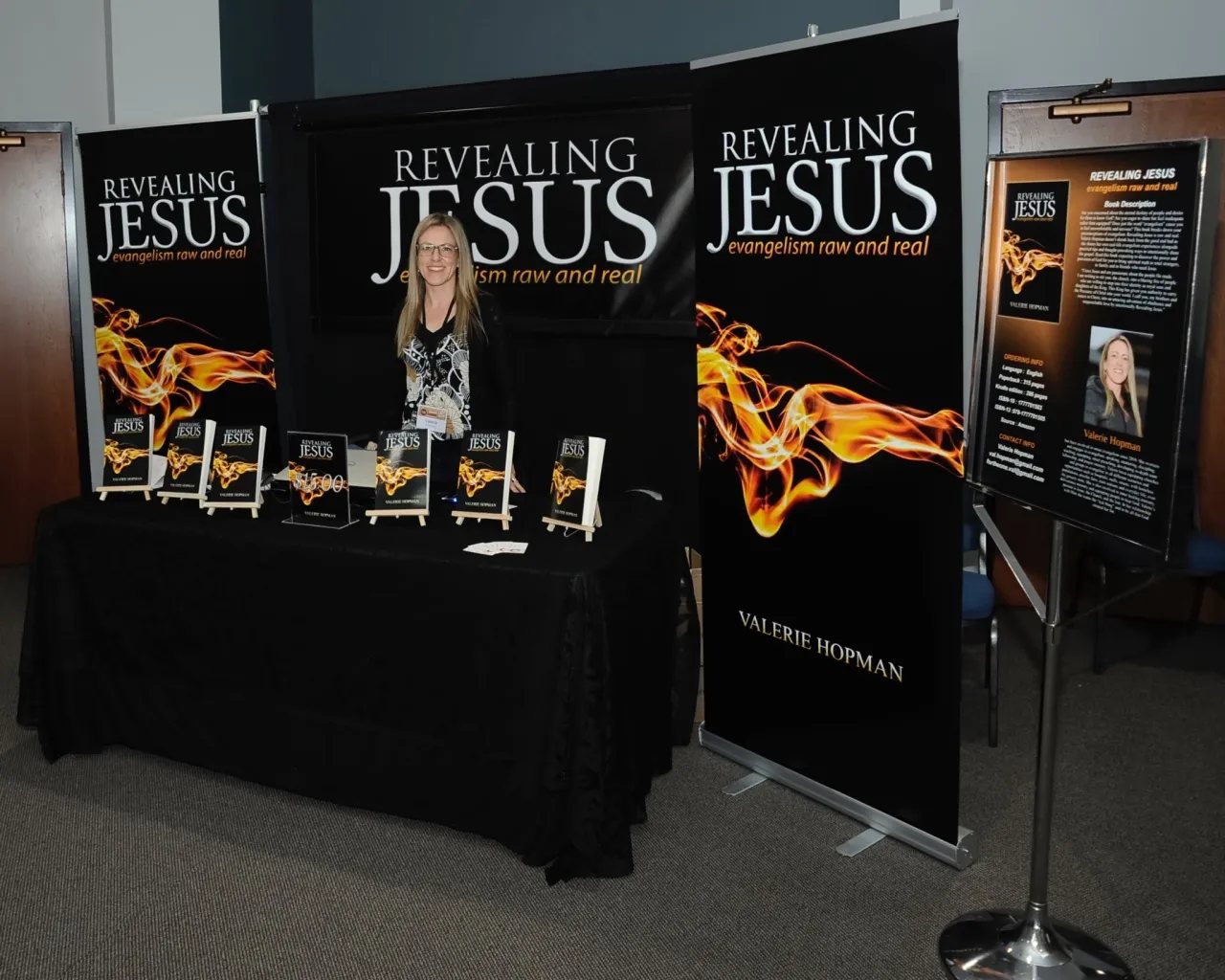 Valerie at her Revealing Jesus book table