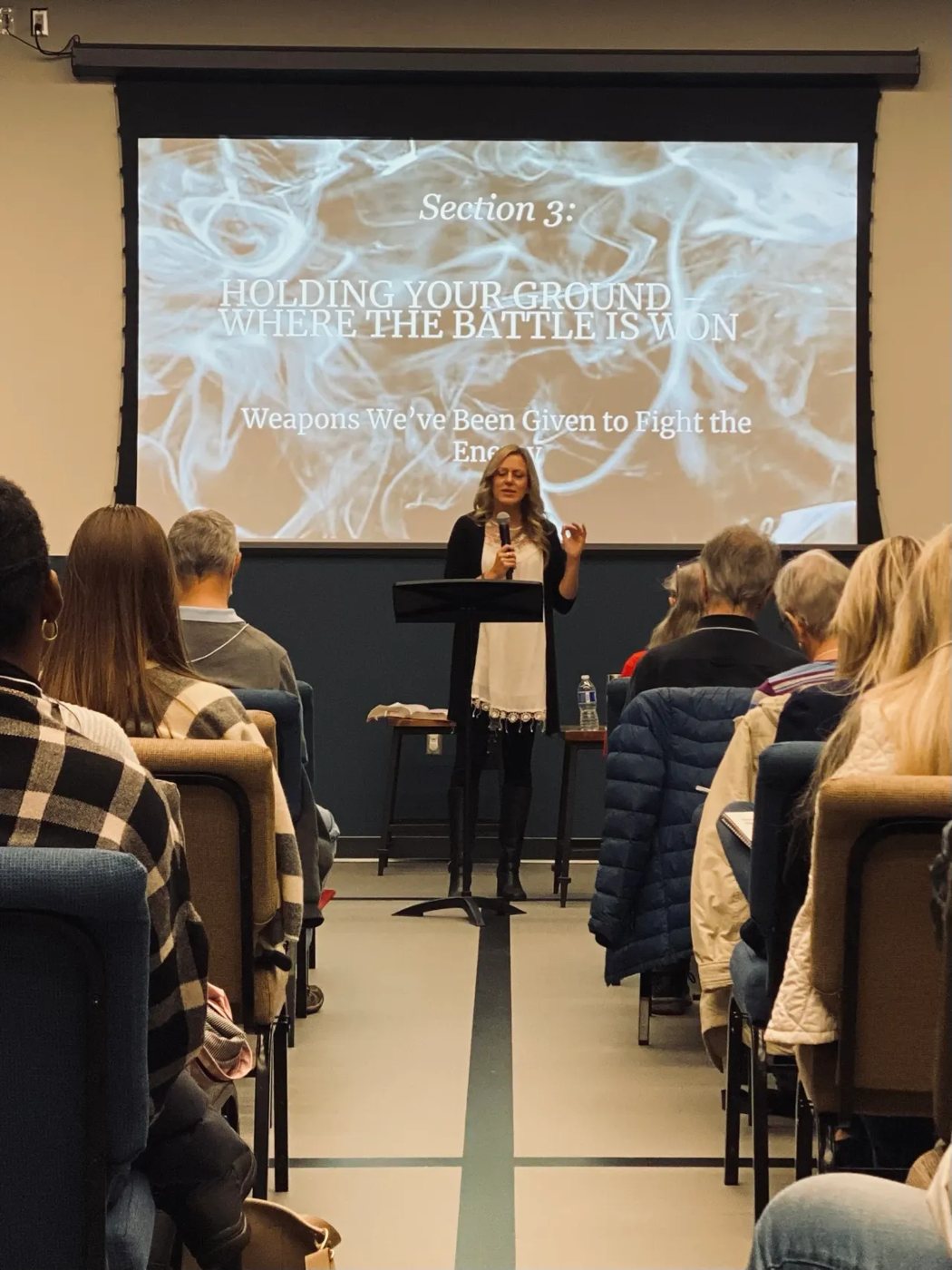 Valerie teaching a session titled Holding Your Ground